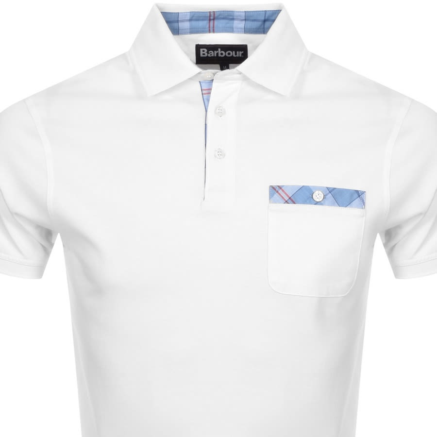 Alternative Image for ProductBarbour Tartan Pocket Polo T Shirt White2